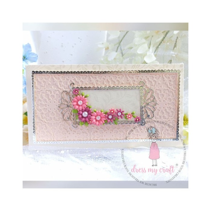 Troquel Rectangular DressMyCraft Scalloped Rectangle Frame
