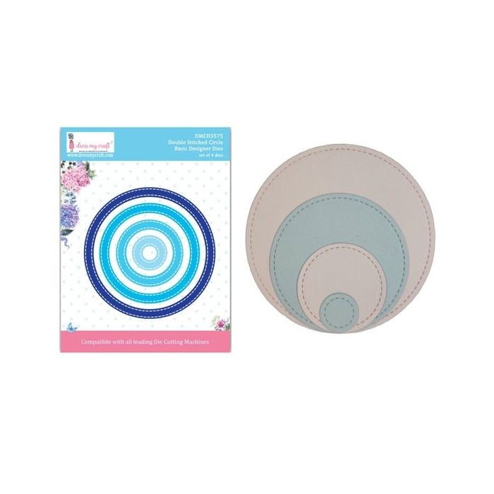 Troquel Doble Circular DressMyCraft Double Stitched Circle