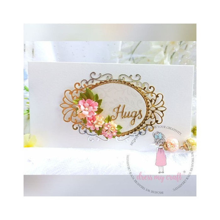 Troquel Ovalado DressMyCraft Stitched Scalloped Oval Frame