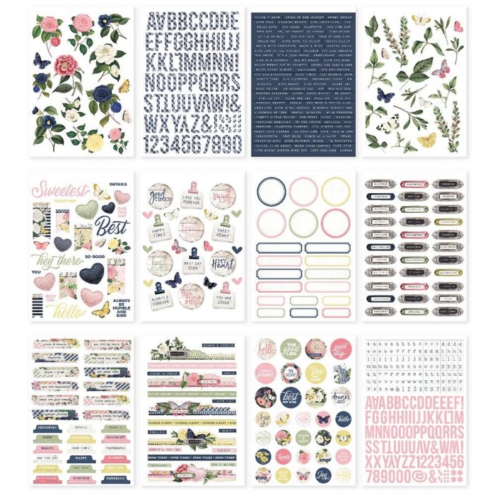 Sticker Book  Simple Stories 12/Sheets Indigo Garden