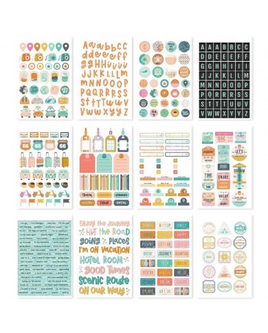 Sticker Book  Simple Stories  12/Sheets - Let's Go! (403/Pkg)