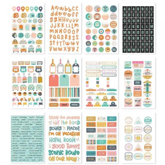 Sticker Book  Simple Stories  12/Sheets - Let's Go! (403/Pkg)