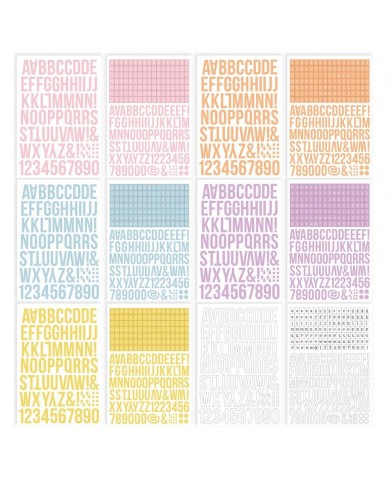 Simple Stories Color Vibe Alpha Sticker Book 12/Sheets Spring, 1758/Pkg