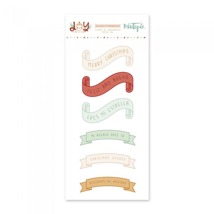 Sellos y troqueles coordinados banners JOY de Mintopía