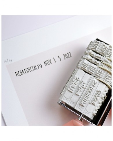 Sello fechador con frases tipo roller Alúa Cid Basic