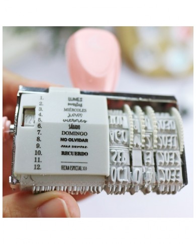 Sello fechador con frases tipo roller Alúa Cid Basic