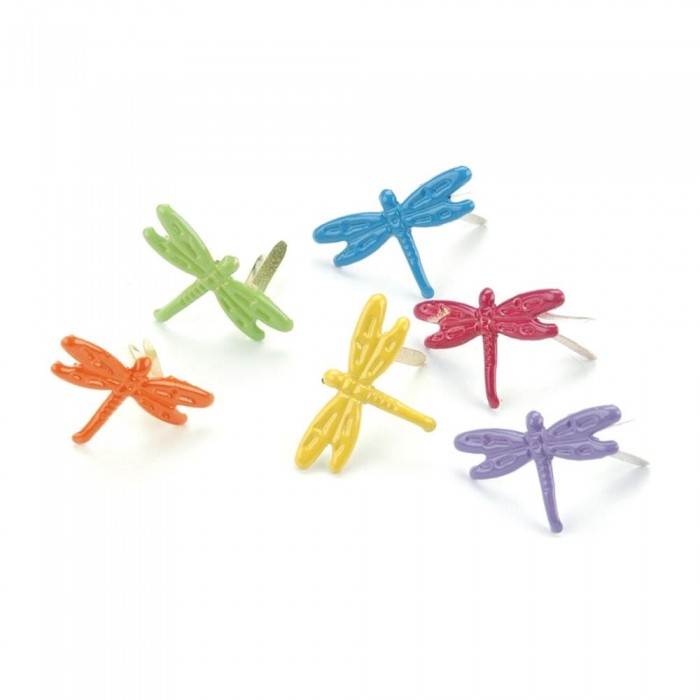 Brads de metal con diseño de libélula - Metal Paper Fasteners 25/Pkg