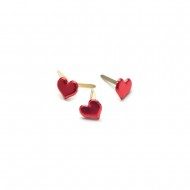 Brads de metal con diseño corazon rojo- Sujetadores de papel /50 unidades