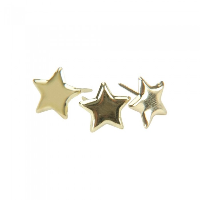 Brads de metal con diseño estrella dorado - Sujetadores de papel /50 unidades