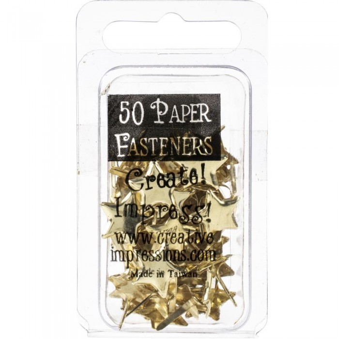 Brads de metal con diseño estrella dorado - Sujetadores de papel /50 unidades