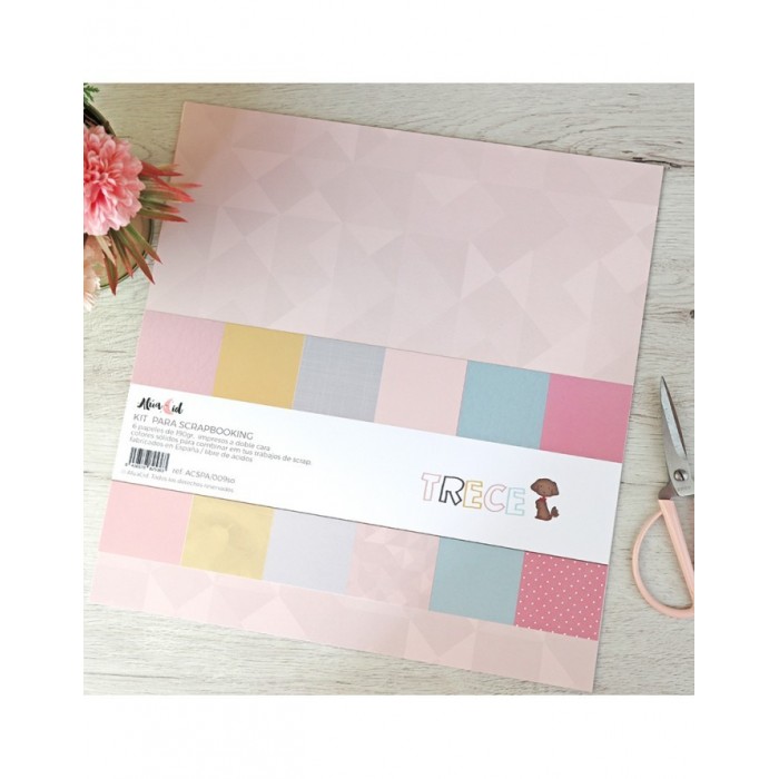 Alúa Cid -Kit papel para scrapbooking TRECE