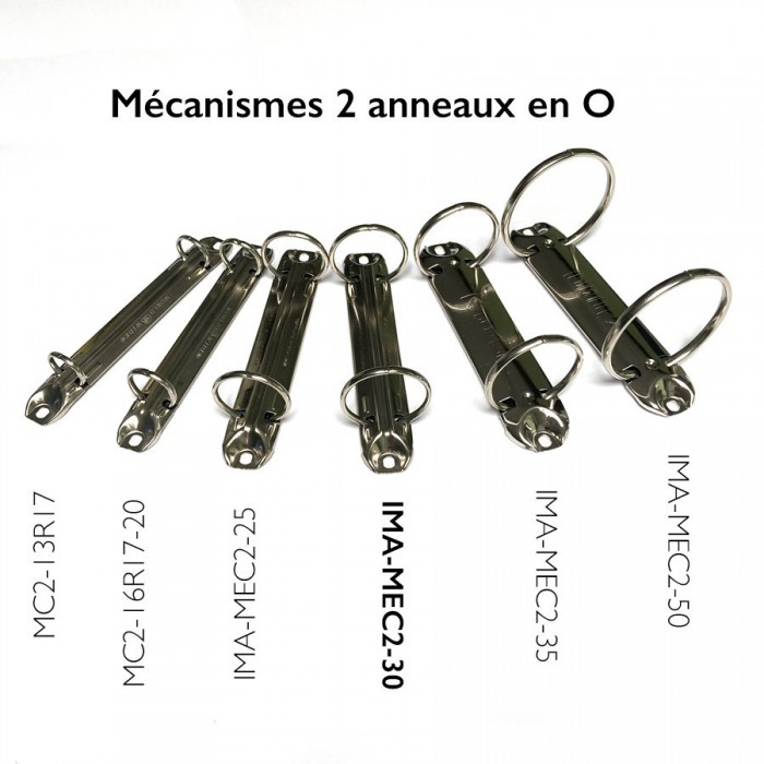 Mecanismo de anillas color Plata 30mm por unidad