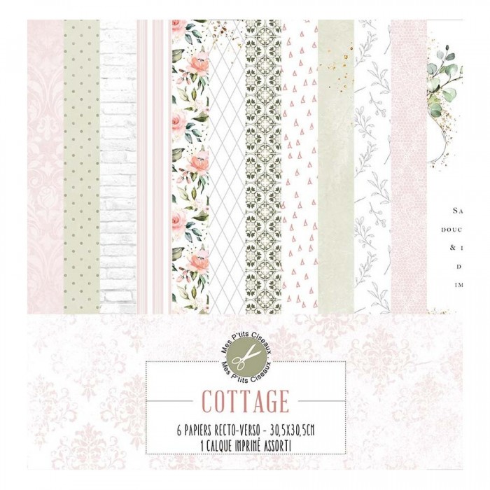 KIT Scrap Colección Cottage - 7 hojas en total