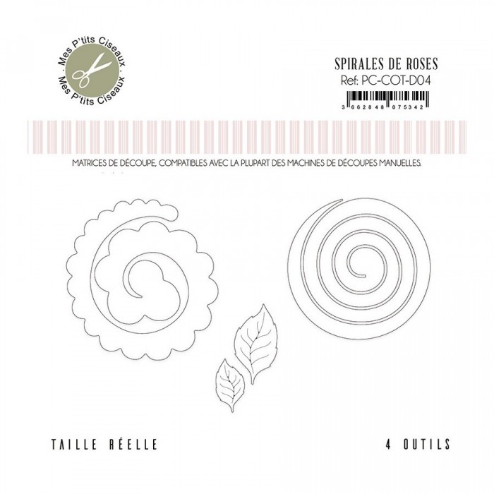 Troquel flores espiral rosas