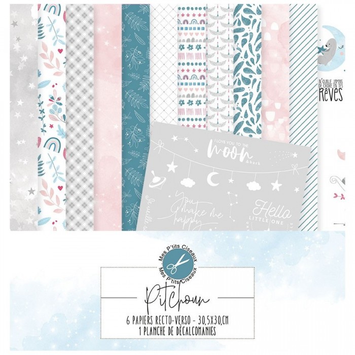 KIT Scrap Colección Cottage - Collection Pitchoun 7 hojas en total