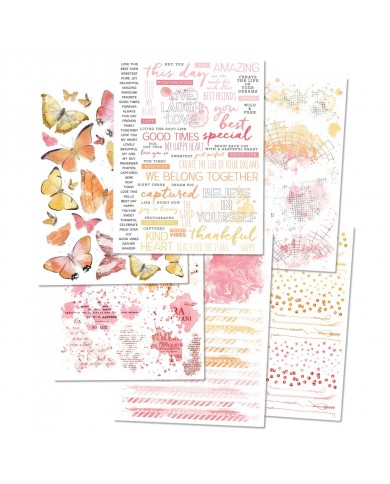 Rub-Ons o Transferibles 6"X8" 6/Hojas 49andmarket Strawberry Lemonade