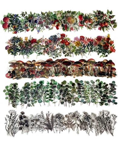 Stickers transparentes de flores, ramas, botanicas mariposas surtidas