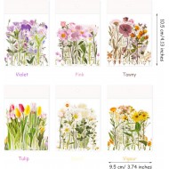 Stickers transparentes de flores, ramas, botanicas mariposas surtidas