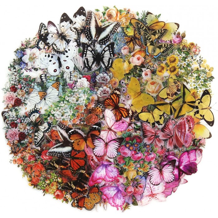 Stickers transparentes de flores, ramas, botanicas mariposas surtidas