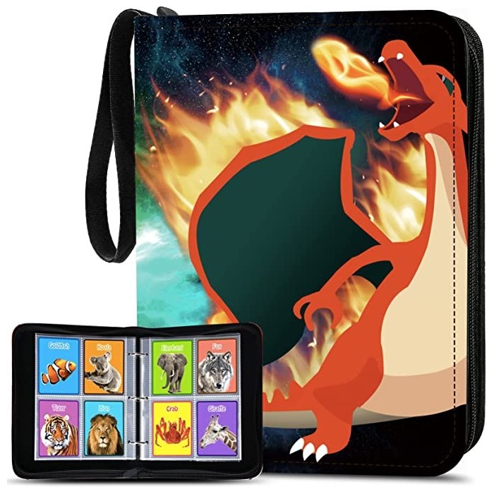 Album pokemon con cierre + 60 fundas para hasta 480 cartas