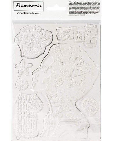 Sellos de Caucho Stamperia Lady 7 piezas WTKAT15