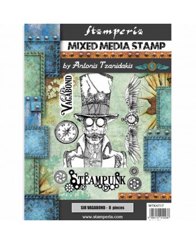 Sellos de Caucho Stamperia Sir Vagabond 8 piezas WTKAT17