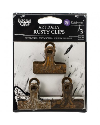 Clip de metal Vintage Prima Art Daily Planner Metal Binder Clips 3/Pkg
