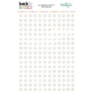 Pegatinas puffy Alfabeto blanco y foil dorado Back to Basics de Mintopía