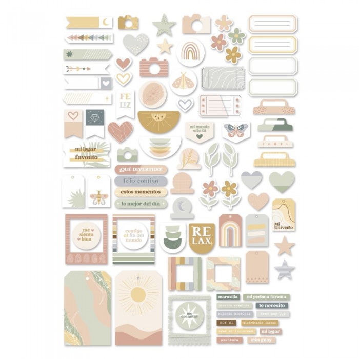 Recortables o Die cuts boho Back to Basics de Mintopía