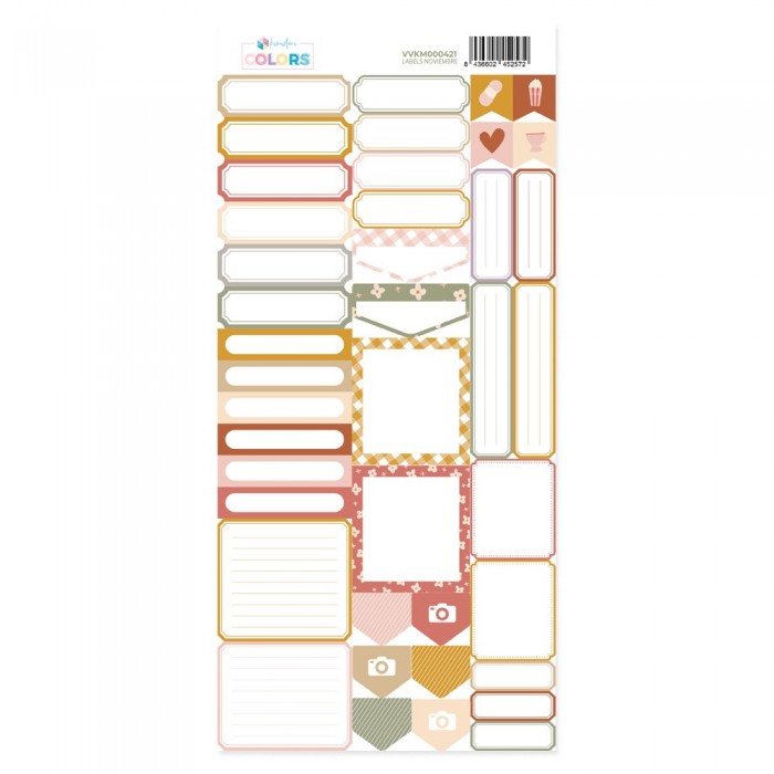 Hoja de labels para recortar Kimidori Colors Scrap Your Life Noviembre