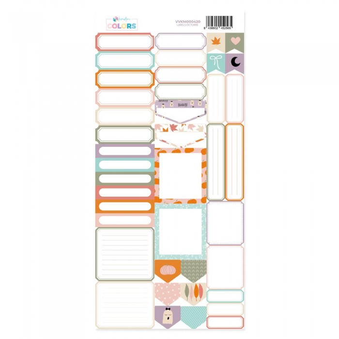 Hoja de labels para recortar Kimidori Colors Scrap Your Life Octubre