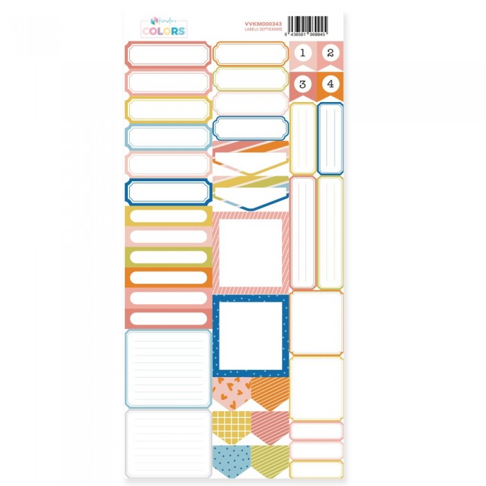 Hoja de labels para recortar Kimidori Colors Scrap Your Life Septiembre