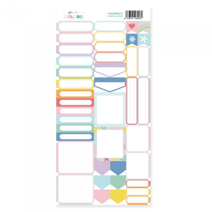 Hoja de labels para recortar Kimidori Colors Scrap Your Life Junio
