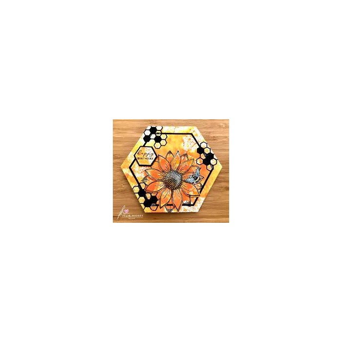 Sello SUNFLOWER BEE-CLEAR STAMPS JH1019