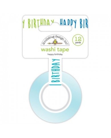 Cinta washi Decorative Paper Tape 15mm - Happy Birthday, Party Time