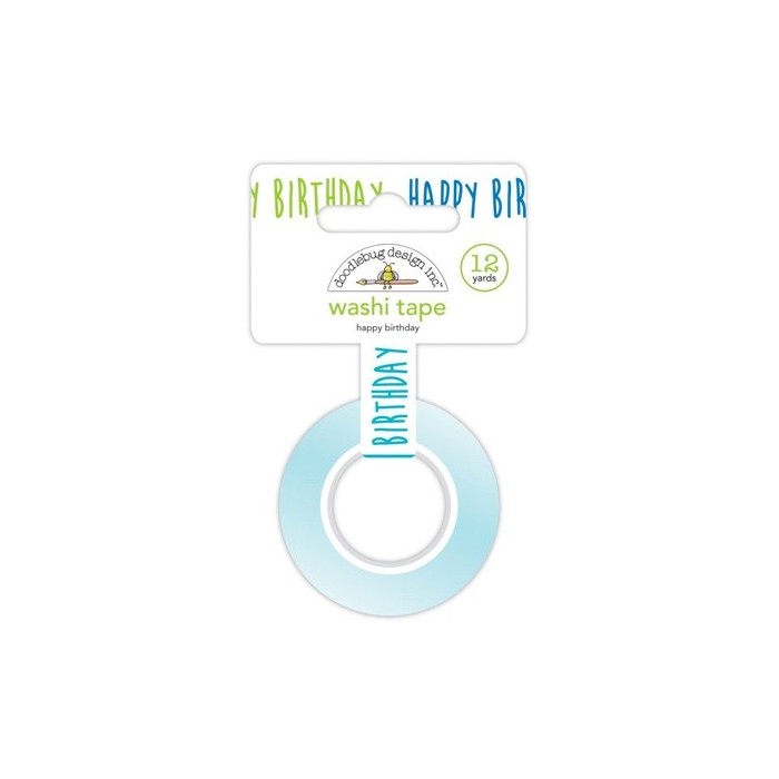 Cinta washi Decorative Paper Tape 15mm - Happy Birthday, Party Time