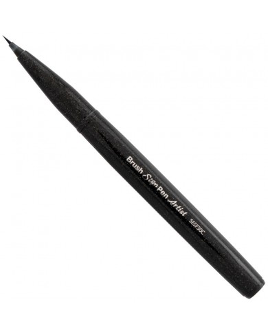 Pentel Arts Sign Pen W/Micro Brush Tip Black