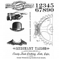 Sello de caucho de Tim Holtz CMS 267 Dapper