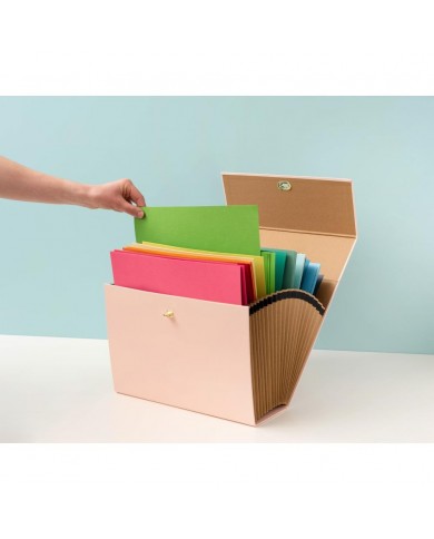 Carpeta Pink para almacenar hojas tipo acordeón