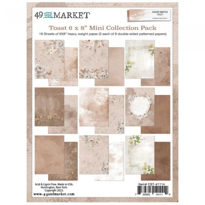 Colección de papeles CST41114 49 And Market Mini Collection Pack 6"X8" Color Swatch: Toast