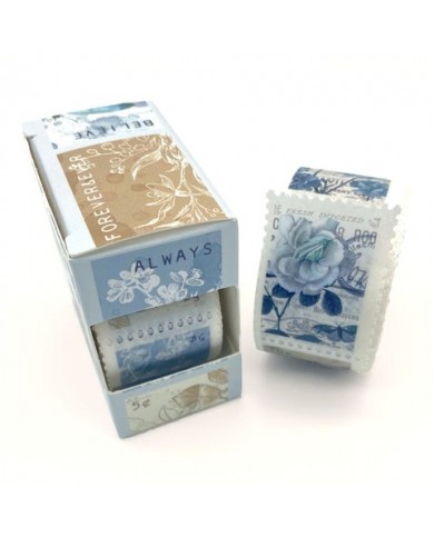 Cinta Washi 49 AND MARKET VINTAGE ARTISTRY SERENITY POSTAGE WASHI TAPE VAS38107