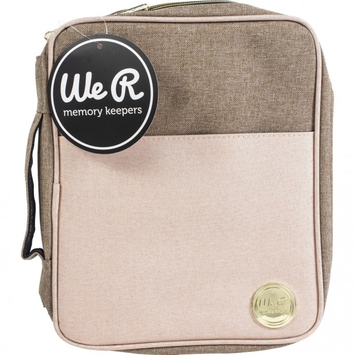 STORAGE - WR - CRAFTER'S BAGS - CARRY POUCH - TAUPE AND PINK