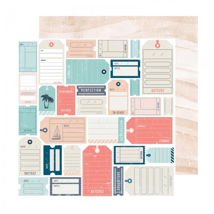 Hoja PATTERNED PAPER - HS - SET SAIL - 30x30cmts - TAGS