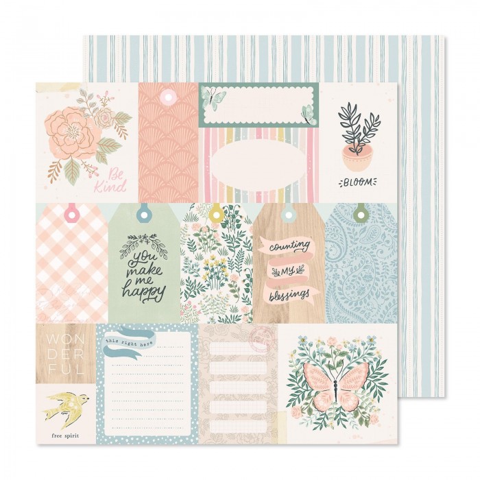 Hoja PATTERNED PAPER - 	 34013996 CP - GINGHAM GARDEN - 12 X 12 - BE KIND