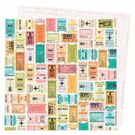 Hoja PATTERNED PAPER - AC - VB - WHERE TO NEXT - 12 X 12 - ONE WAY TICKET