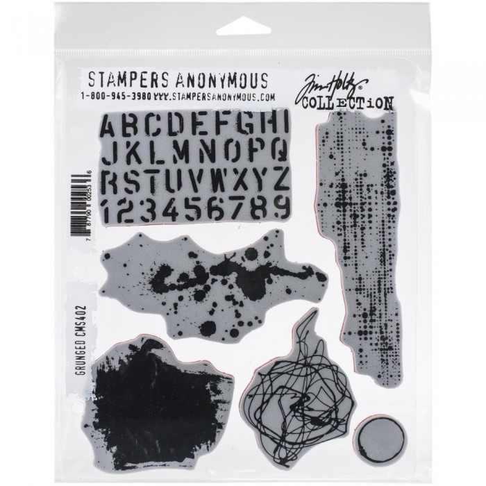 Sello de caucho de Tim Holtz CMS 402 Grunged