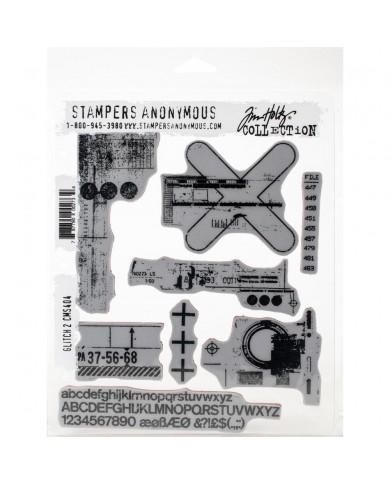 Sello de caucho de Tim Holtz CMS 404 Glitch 2