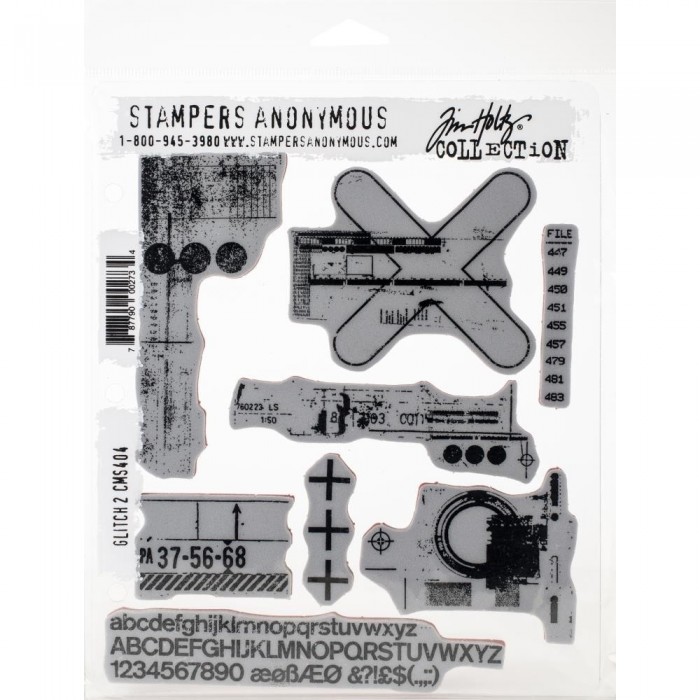 Sello de caucho de Tim Holtz CMS 404 Glitch 2