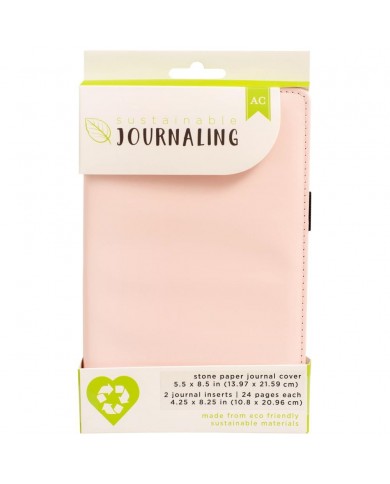 Journaling Cuaderno Sustentable con papel reciclado 5.5"X8.5"-Blush, W/2 Inserts (24 Pages Each)