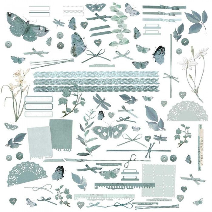 Recortables pre troquelados Color Swatch: Eucalyptus Laser Cut CSE39913 Outs